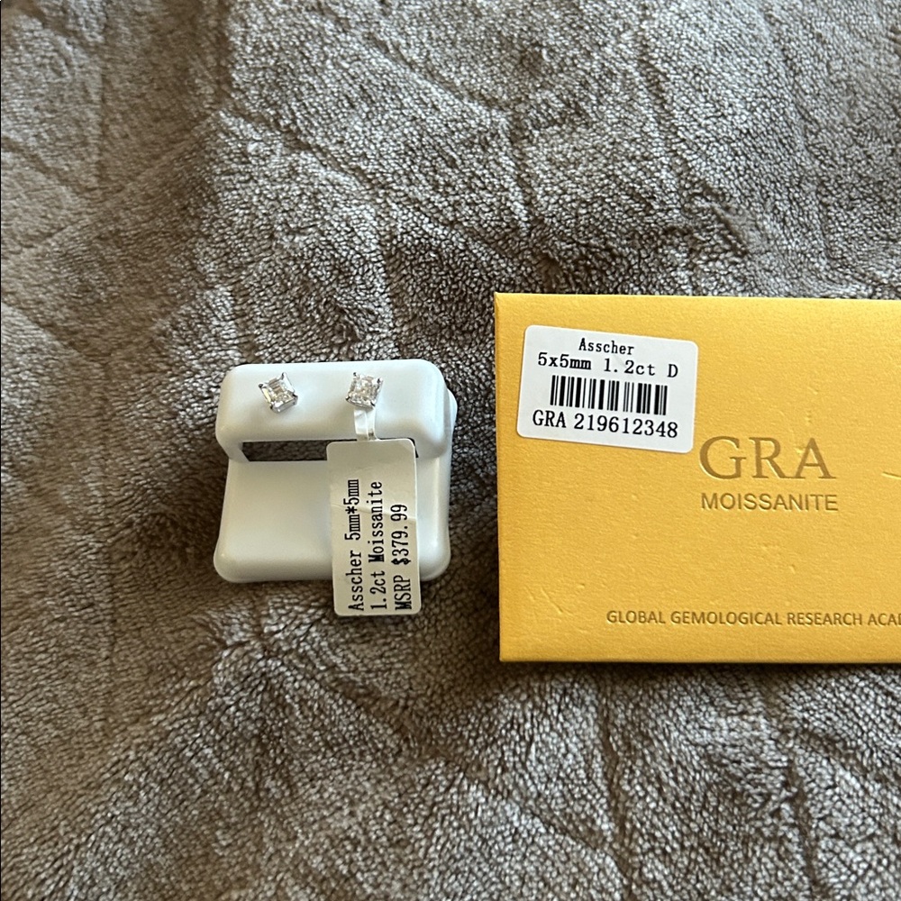 Asscher Cut Moissanite Earrings